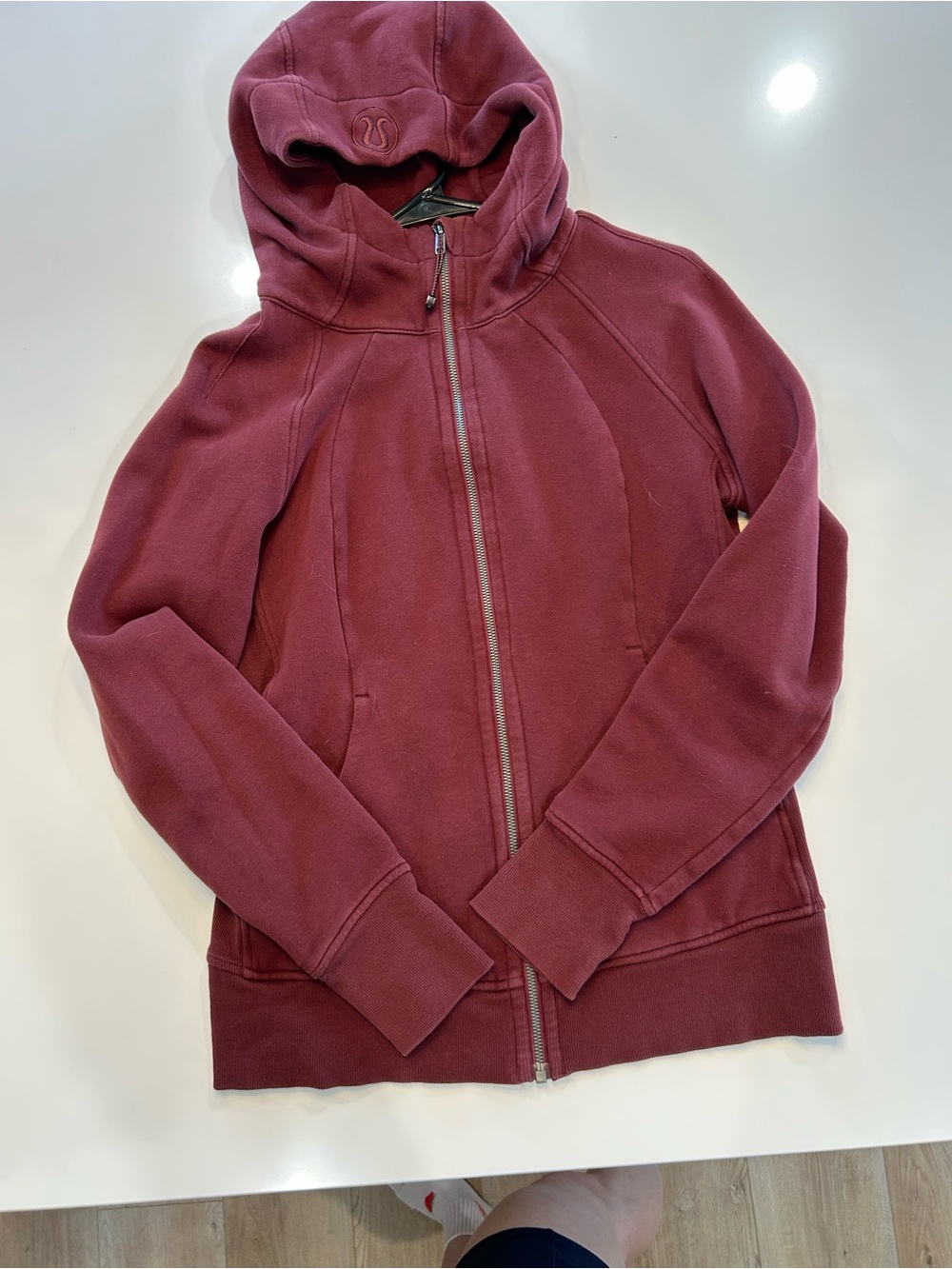 lululemon athletica Women's Burgundy Zip-Up Hooded Sweatshirt